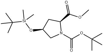 (2S,4S)-1-Tert-Butyl 2-Methyl 4-((Tert-Butyldimethylsilyl)Oxy)Pyrrolidine-1,2-Dicarboxylate Structure