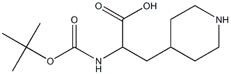 2-(tert-Butoxycarbonylamino)-3-(piperidin-4-Yl)propanoic Acid Struktur