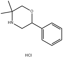 5,5-dimethyl-2-phenylmorpholine hydrochloride 化学構造式