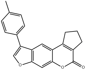 9-(p-tolyl)-2,3-dihydrocyclopenta[c]furo[3,2-g]chromen-4(1H)-one Struktur