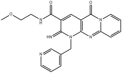 2-imino-N-(2-methoxyethyl)-5-oxo-1-(3-pyridinylmethyl)-1,5-dihydro-2H-dipyrido[1,2-a:2,3-d]pyrimidine-3-carboxamide Structure