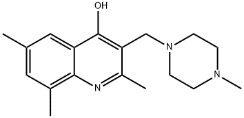2,6,8-trimethyl-3-[(4-methyl-1-piperazinyl)methyl]-4-quinolinol 结构式
