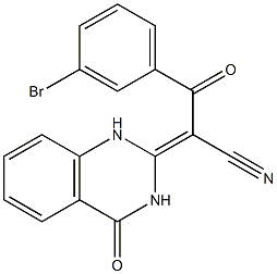 3-(3-bromophenyl)-3-oxo-2-(4-oxo-3,4-dihydro-2(1H)-quinazolinylidene)propanenitrile Structure