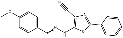 5-[(2E)-2-(4-methoxybenzylidene)hydrazinyl]-2-phenyl-1,3-oxazole-4-carbonitrile|