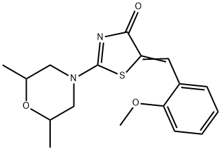 2-(2,6-dimethyl-4-morpholinyl)-5-(2-methoxybenzylidene)-1,3-thiazol-4(5H)-one Structure