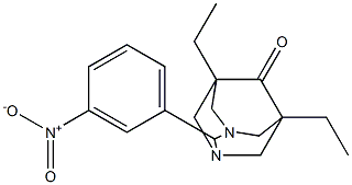 5,7-diethyl-2-(3-nitrophenyl)-1,3-diazaadamantan-6-one, 373372-96-4, 结构式