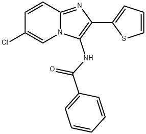 N-[6-chloro-2-(thiophen-2-yl)imidazo[1,2-a]pyridin-3-yl]benzamide 化学構造式