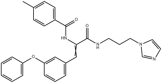 N-[(1Z)-3-{[3-(1H-imidazol-1-yl)propyl]amino}-3-oxo-1-(3-phenoxyphenyl)prop-1-en-2-yl]-4-methylbenzamide Structure