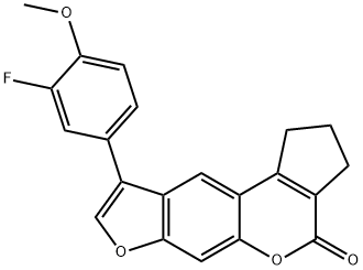 9-(3-fluoro-4-methoxyphenyl)-2,3-dihydrocyclopenta[c]furo[3,2-g]chromen-4(1H)-one Structure