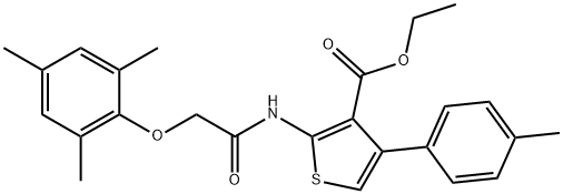 ethyl 4-(4-methylphenyl)-2-{[(2,4,6-trimethylphenoxy)acetyl]amino}thiophene-3-carboxylate Structure
