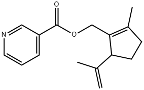 (2-methyl-5-(prop-1-en-2-yl)cyclopent-1-en-1-yl)methyl nicotinate Struktur