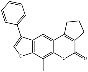 6-methyl-9-phenyl-2,3-dihydrocyclopenta[c]furo[3,2-g]chromen-4(1H)-one Structure
