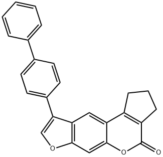 9-([1,1'-biphenyl]-4-yl)-2,3-dihydrocyclopenta[c]furo[3,2-g]chromen-4(1H)-one Structure