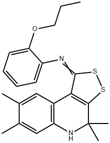 2-propoxy-N-[(1Z)-4,4,7,8-tetramethyl-4,5-dihydro-1H-[1,2]dithiolo[3,4-c]quinolin-1-ylidene]aniline 化学構造式