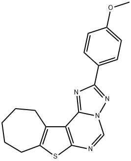 2-(4-methoxyphenyl)-9,10,11,12-tetrahydro-8H-cyclohepta[4,5]thieno[3,2-e][1,2,4]triazolo[1,5-c]pyrimidine Struktur