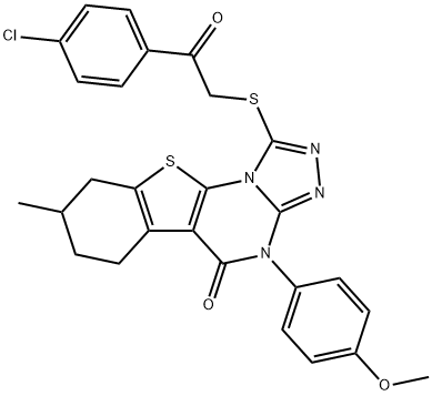 1-((2-(4-chlorophenyl)-2-oxoethyl)thio)-4-(4-methoxyphenyl)-8-methyl-6,7,8,9-tetrahydrobenzo[4,5]thieno[3,2-e][1,2,4]triazolo[4,3-a]pyrimidin-5(4H)-one|