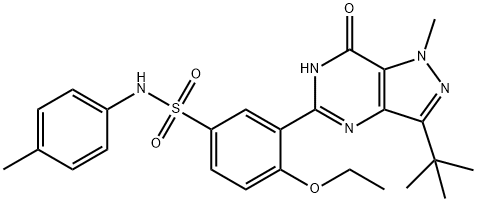 3-(3-tert-butyl-1-methyl-7-oxo-6,7-dihydro-1H-pyrazolo[4,3-d]pyrimidin-5-yl)-4-ethoxy-N-(4-methylphenyl)benzenesulfonamide Struktur