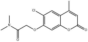 2-[(6-chloro-4-methyl-2-oxo-2H-chromen-7-yl)oxy]-N,N-dimethylacetamide 化学構造式