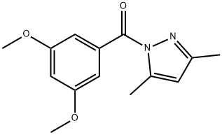 (3,5-dimethoxyphenyl)(3,5-dimethyl-1H-pyrazol-1-yl)methanone 化学構造式