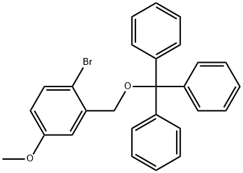 (((2-Bromo-5-methoxybenzyl)oxy)methanetriyl)tribenzene,377091-30-0,结构式