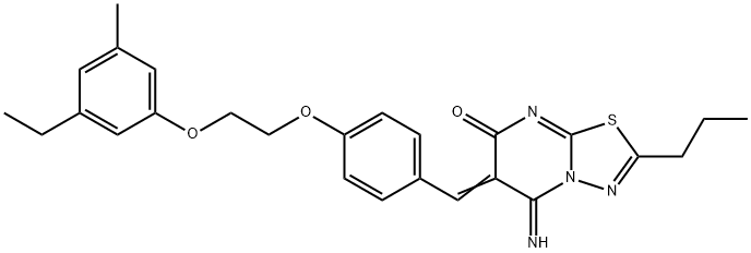 (6E)-6-{4-[2-(3-ethyl-5-methylphenoxy)ethoxy]benzylidene}-5-imino-2-propyl-5,6-dihydro-7H-[1,3,4]thiadiazolo[3,2-a]pyrimidin-7-one|
