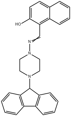 1-({[4-(9H-fluoren-9-yl)piperazin-1-yl]imino}methyl)naphthalen-2-ol Structure