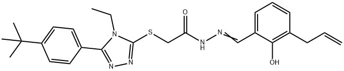 2-{[5-(4-tert-butylphenyl)-4-ethyl-4H-1,2,4-triazol-3-yl]sulfanyl}-N'-{(E)-[2-hydroxy-3-(prop-2-en-1-yl)phenyl]methylidene}acetohydrazide Structure