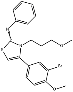 N-(4-(3-bromo-4-methoxyphenyl)-3-(3-methoxypropyl)-1,3-thiazol-2(3H)-ylidene)-N-phenylamine Struktur