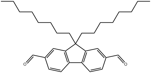 9,9-Di-n-octylfluorene-2,7-dicarboxaldehyde Struktur