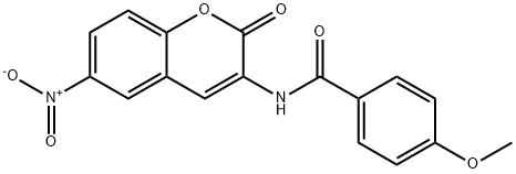 4-methoxy-N-(6-nitro-2-oxo-2H-chromen-3-yl)benzamide 结构式