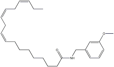 N-(3-Methoxybenzyl)(9Z,12Z,15Z)-octadeca-9,12,15-trienamide 化学構造式