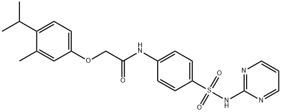 2-(4-isopropyl-3-methylphenoxy)-N-{4-[(2-pyrimidinylamino)sulfonyl]phenyl}acetamide Struktur