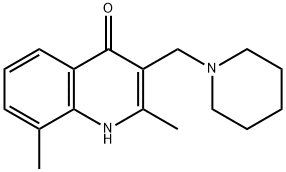 2,8-Dimethyl-3-piperidin-1-ylmethyl-1H-quinolin-4-one Struktur