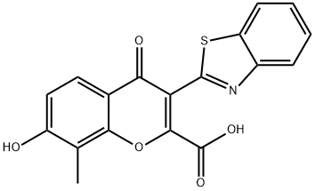 3-(1,3-benzothiazol-2-yl)-7-hydroxy-8-methyl-4-oxo-4H-chromene-2-carboxylic acid Structure