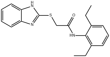 2-(1H-benzimidazol-2-ylsulfanyl)-N-(2,6-diethylphenyl)acetamide,386764-01-8,结构式