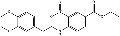 ethyl 4-((3,4-dimethoxyphenethyl)amino)-3-nitrobenzoate 化学構造式