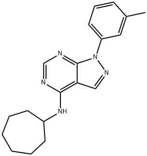 N-cycloheptyl-1-(3-methylphenyl)-1H-pyrazolo[3,4-d]pyrimidin-4-amine Structure