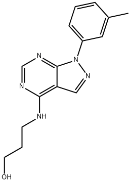 3-{[1-(3-methylphenyl)-1H-pyrazolo[3,4-d]pyrimidin-4-yl]amino}propan-1-ol Structure