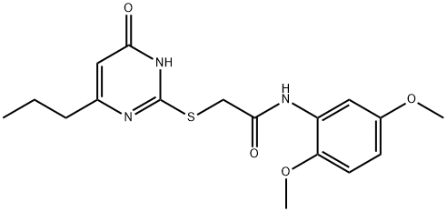 N-(2,5-dimethoxyphenyl)-2-[(6-oxo-4-propyl-1,6-dihydro-2-pyrimidinyl)sulfanyl]acetamide Struktur