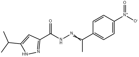 N'-[(1Z)-1-(4-nitrophenyl)ethylidene]-3-(propan-2-yl)-1H-pyrazole-5-carbohydrazide Struktur