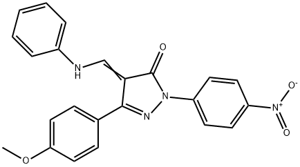 (4Z)-5-(4-methoxyphenyl)-2-(4-nitrophenyl)-4-[(phenylamino)methylidene]-2,4-dihydro-3H-pyrazol-3-one|