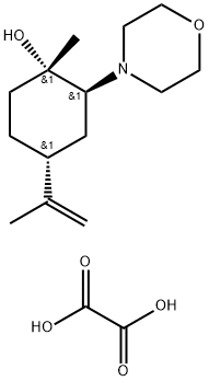 Cyclohexanol, 1-methyl-4-(1-methylethenyl)-2-(4-morpholinyl)-, (1S,2S,4R)- (ethanedioate salt) Struktur