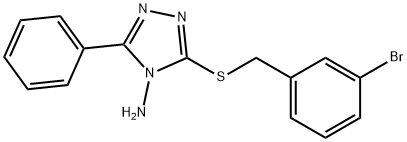 3-[(3-bromobenzyl)sulfanyl]-5-phenyl-4H-1,2,4-triazol-4-amine Struktur