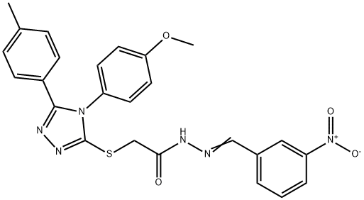 2-{[4-(4-methoxyphenyl)-5-(4-methylphenyl)-4H-1,2,4-triazol-3-yl]sulfanyl}-N'-[(E)-(3-nitrophenyl)methylidene]acetohydrazide Struktur