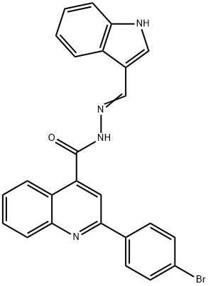 (E)-N'-((1H-indol-3-yl)methylene)-2-(4-bromophenyl)quinoline-4-carbohydrazide Struktur