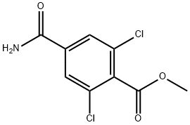 methyl 4-carbamoyl-2,6-dichlorobenzoate Struktur