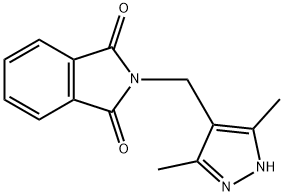 2-((3,5-二甲基-1H-吡唑-4-基)甲基)异二氢吲哚-1,3-二酮 结构式