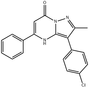 3-(4-chlorophenyl)-2-methyl-5-phenylpyrazolo[1,5-a]pyrimidin-7(4H)-one 化学構造式