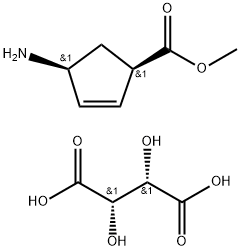 (1R,4S) Methyl 4-aminocyclopent-2-ene-1-carboxylate D-tartrate Structure