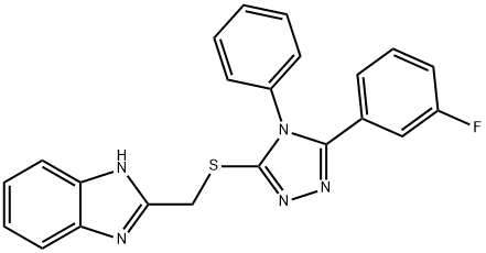 2-({[5-(3-fluorophenyl)-4-phenyl-4H-1,2,4-triazol-3-yl]sulfanyl}methyl)-1H-benzimidazole|